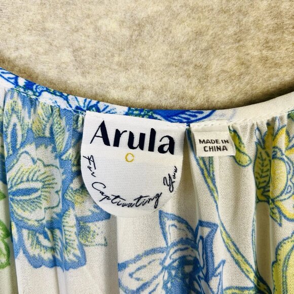 ARULA by Alter State Women's Blue Floral Tiered Midi Dress Size C Plus Size 3X - Picture 4 of 16